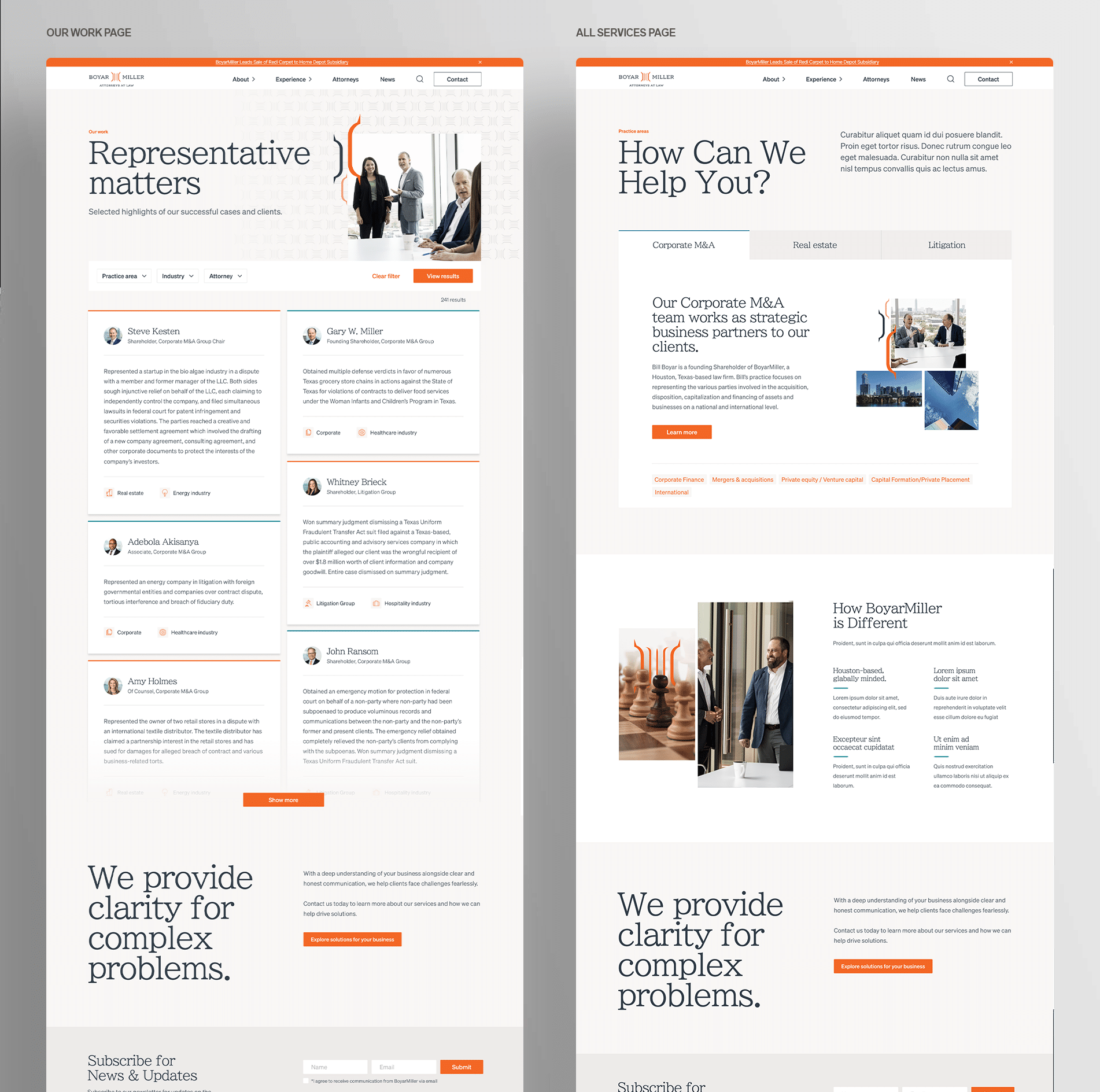 law firm inner pages design